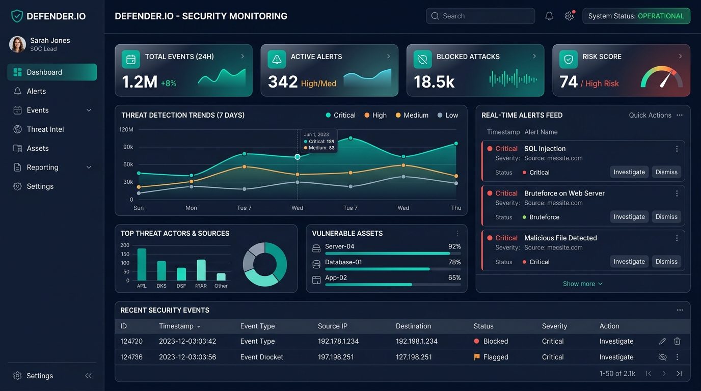 Fintech product platform dashboard interface.